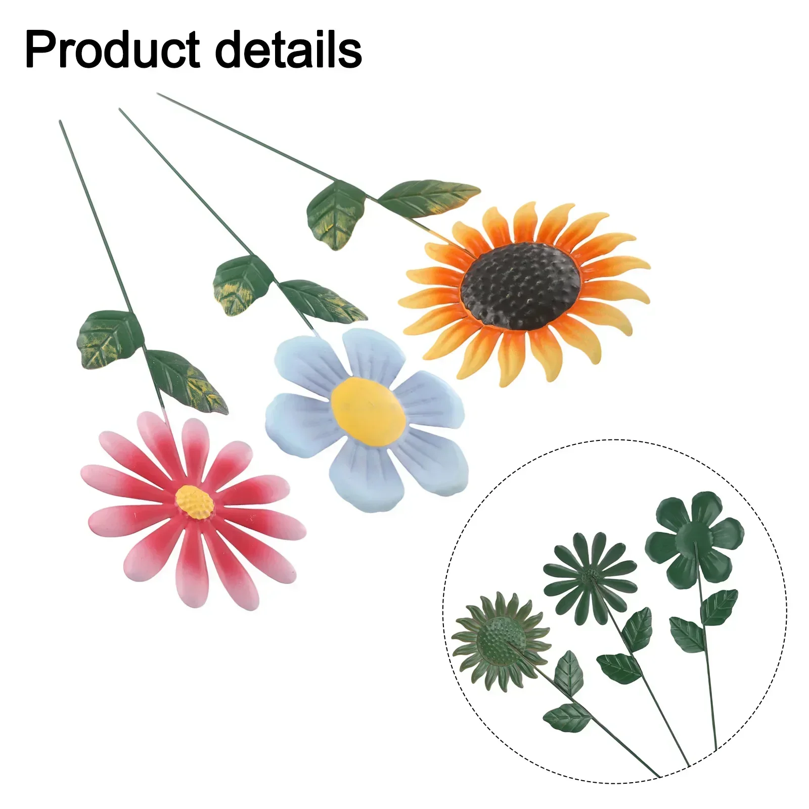 For Patio For Garden Metal Sunflower Decoration Sunflower Garden Stake Outdoor Garden Multipal-color Colourful Metal Design