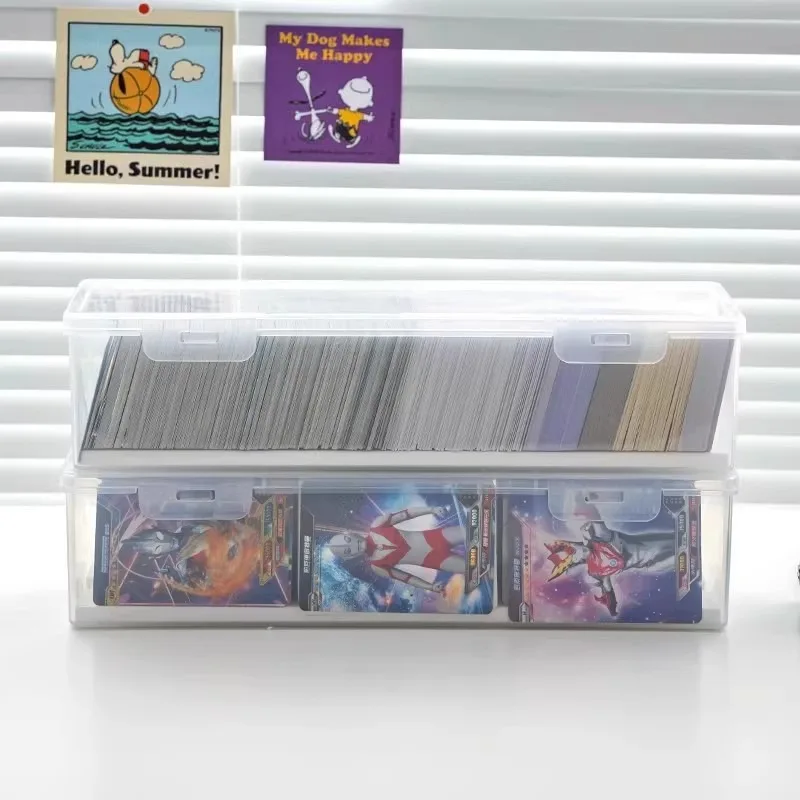 Clear Plastic Compartmentalized Organizer Box Holds 550+ Game Cards Storage Box  For PTCG/MTG Cards