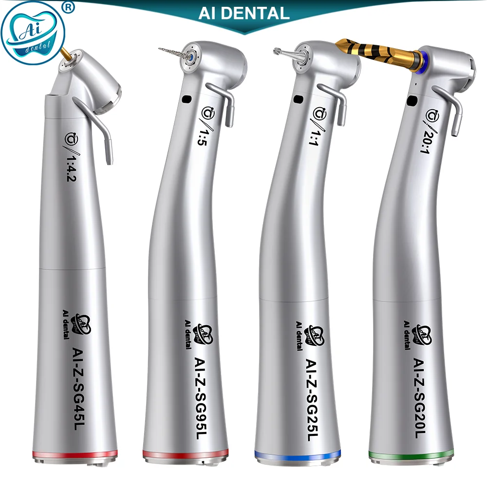 Dental ​Implant ​Handpiece ​Contra Angle 1:1/1:5/20:1 Low Speed Fiber Optic External Water For Surgery Electirc Implant Motor