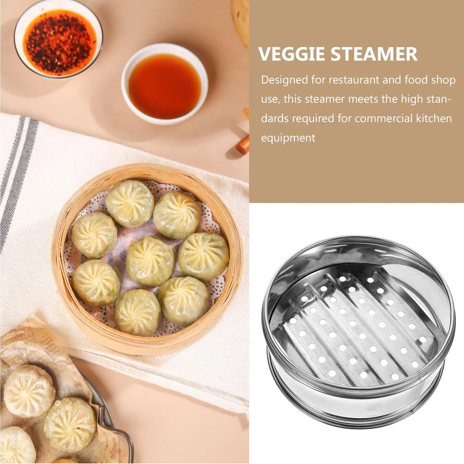 Stainless Steel Veggie Rice Steamer Food Rice Dumpling Fish Thicken Commercial Earless Steel Bottom Dim