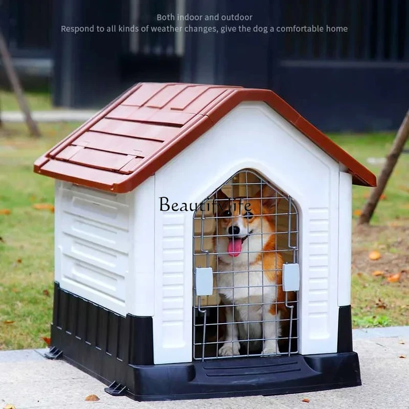 

Plastic Four Seasons General Dog Houses Outdoor Courtyard Garden Large Dogs Kennels