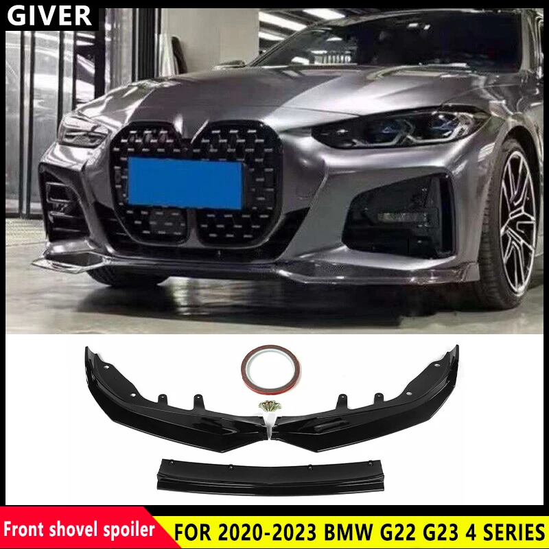 

3PCS For 2021-2024 BMW 4 Series G22 G23 Body Kit Front Bumper Splitter Lip Diffuser pattern Spoiler Bumper Deflector Accessories