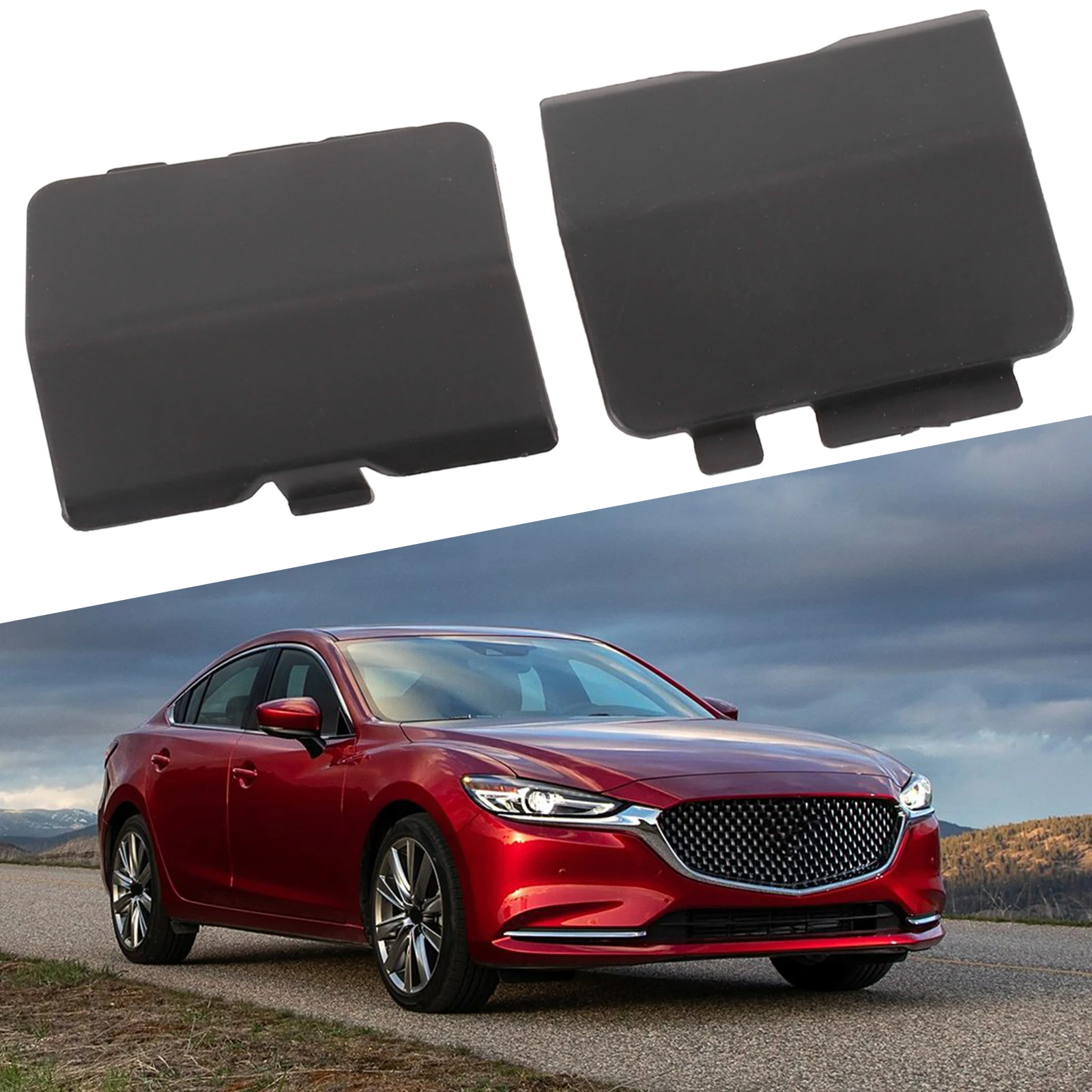 

1 Pair Rear Bumper Towing Tow Hook Hole Eye Cover Cap For Mazda 6 2013-2018 Car Rear Bumper Tow Hook Cover Cap