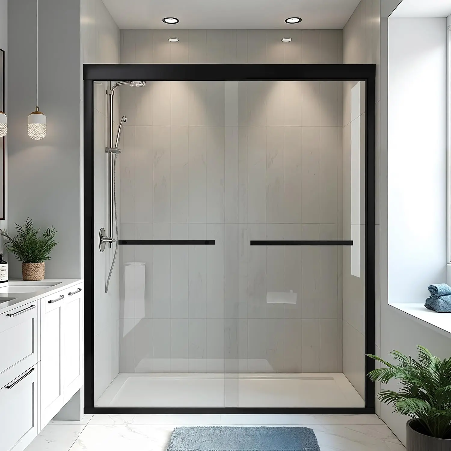 Double Sliding Shower Door 56-60