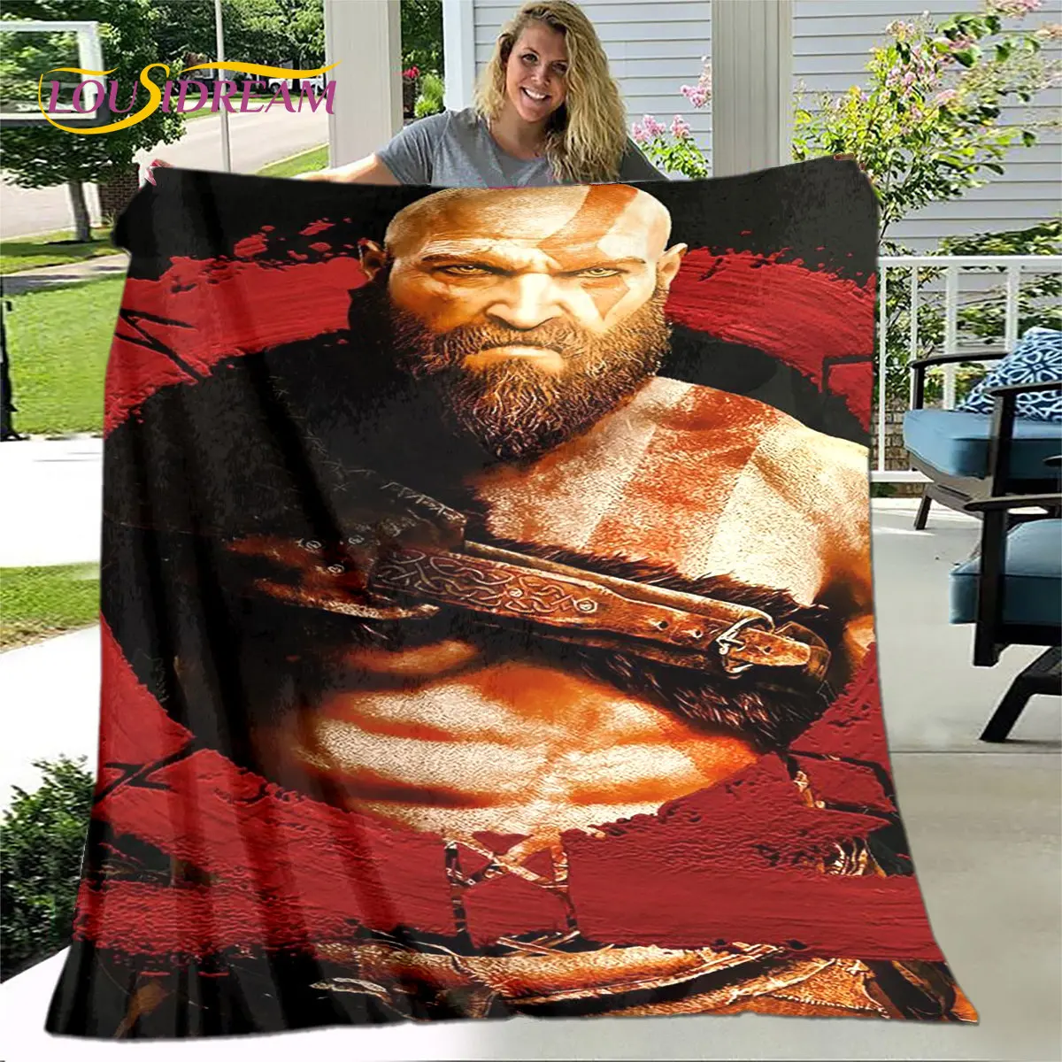 게임 신의 전쟁 게이머 부드러운 플러시 담요, 플란넬 담요 거실 침실 침대 소파 피크닉 커버 베티 데케