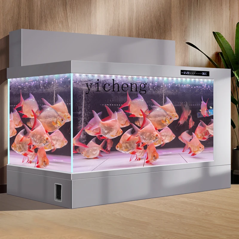 TQH fish tank aquarium double filter aluminum alloy koi floor tank ultra-white glass water-free fish tank