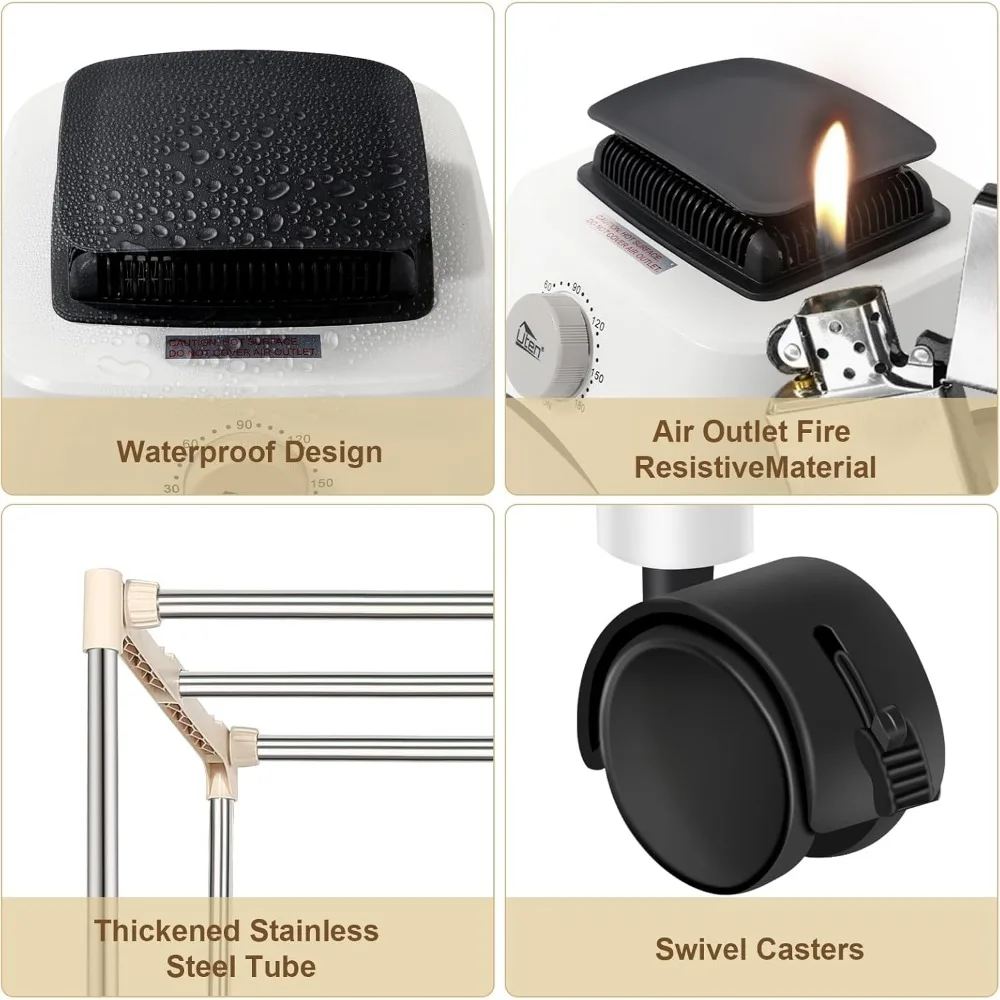 Machine de séchage de vêtements Uten, armoire de séchage de linge avec minuterie, support de séchage de vêtements électrique et sèche-linge pour appartements, maison