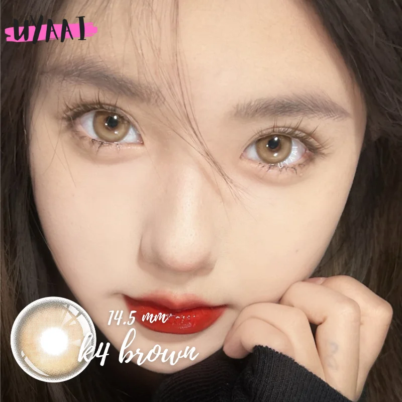 UYAAI 1 Pair Korean Lenses Color Contact Lenses for Eyes Lenses with Diopters Myopia Lenses Brown Lenses Natural Eye Lenses