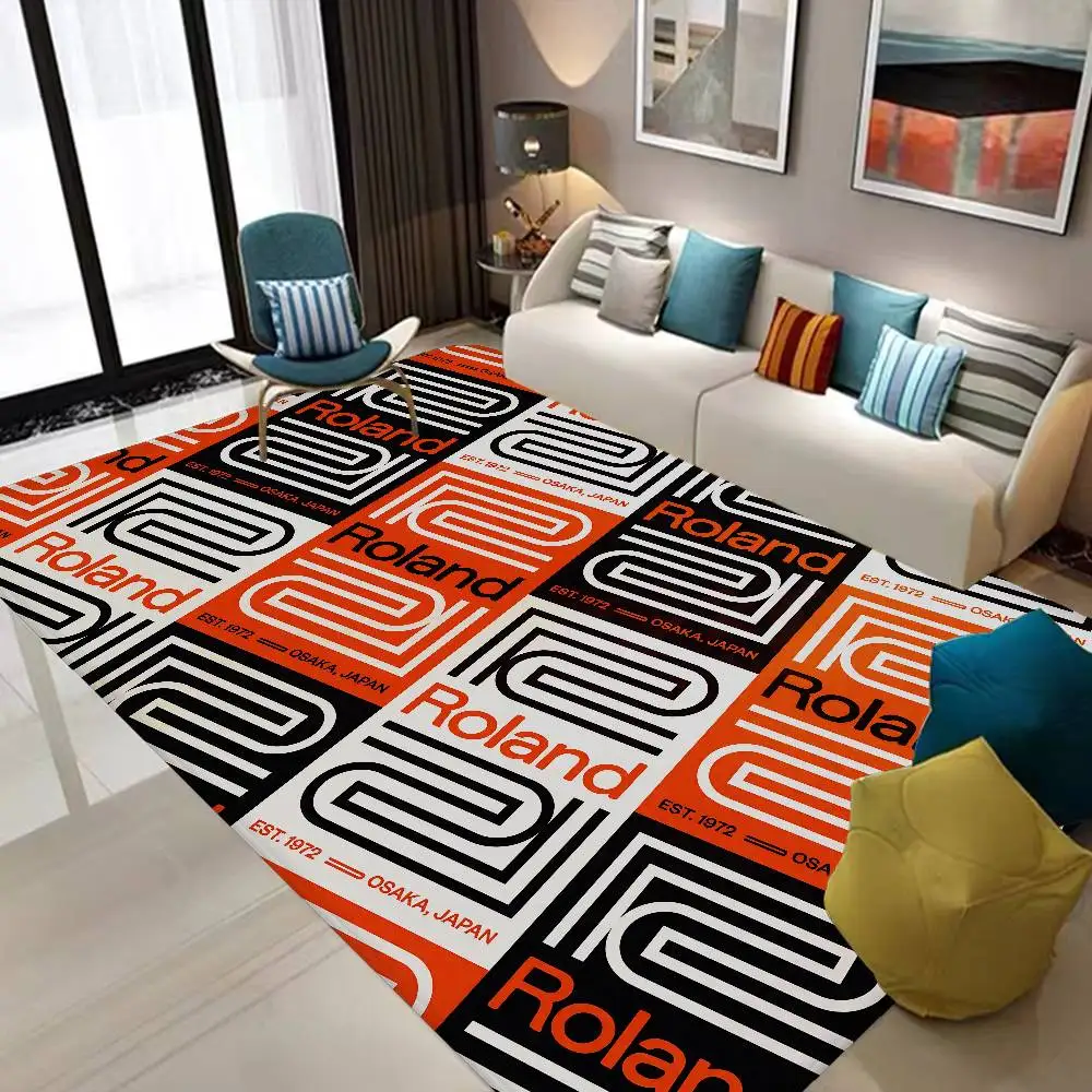 R-Roland Logo Door Mat Kids Room Bedroom Decoration Balcony Anti-Slip Doormat Living Room Doormat Area Rug