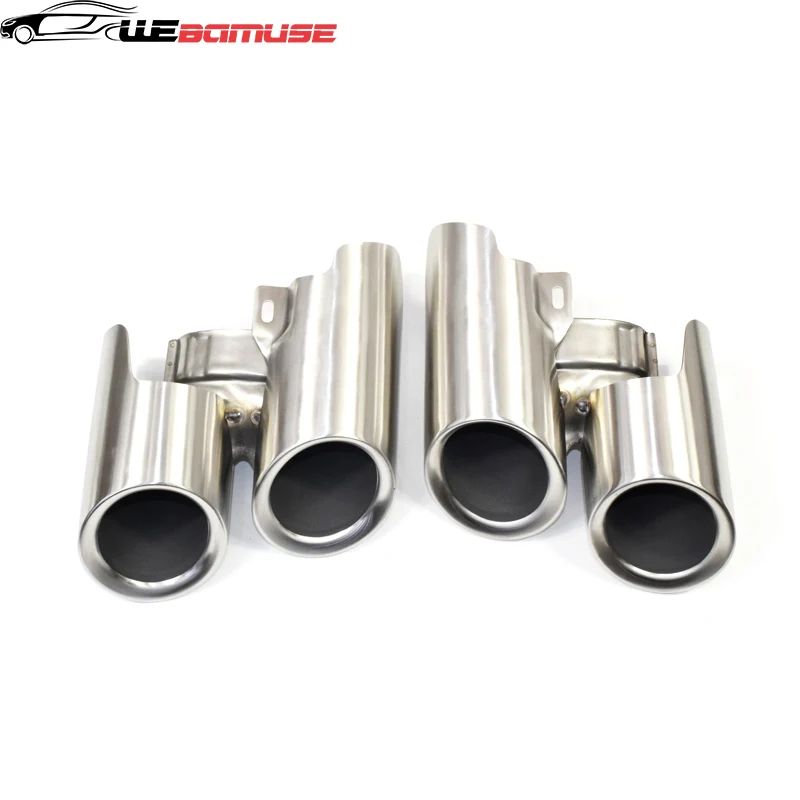 Car Quad Exhaust Tailpipes For Porsche Panamera 2014 2015 2016 Muffler Tailpipes Exhaust Black Tailpipes Nozzles Car Accessories