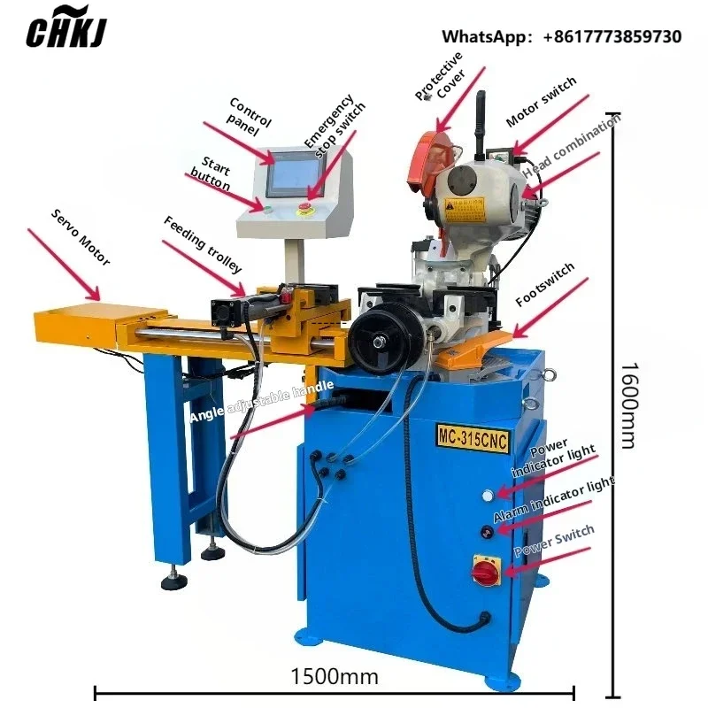 

2025 newFactory Cheap Manual Pipe Cutting Machine 45/90 Degree Pipe and Tube Semi-automatic Pneumatic Circular Saw Cutting