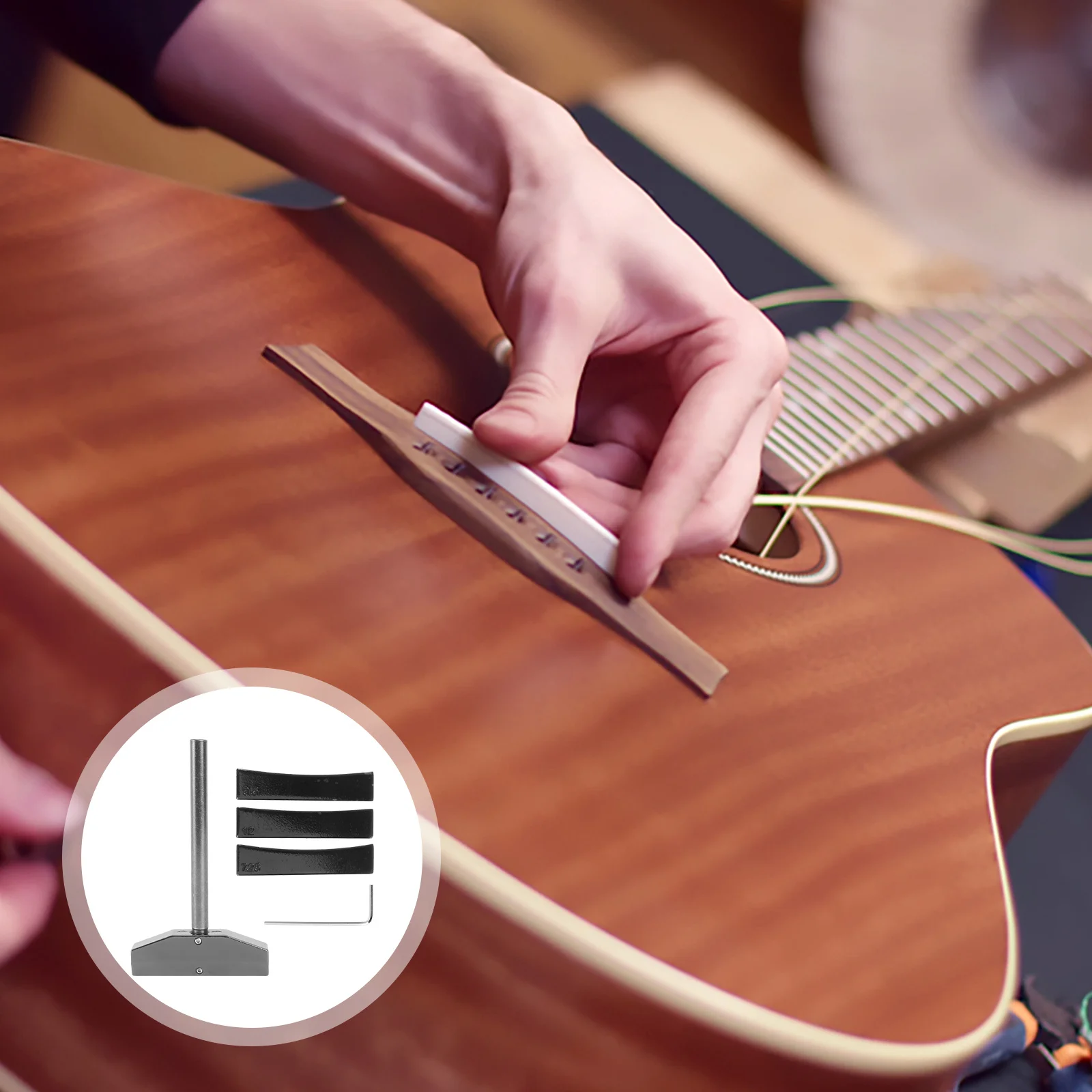 

4pcs Guitar Fret Repair Tool Kit Alloy Fret Press Caul Inserts For Fretboard Maintenance Luthier Guitar Accessory Musical