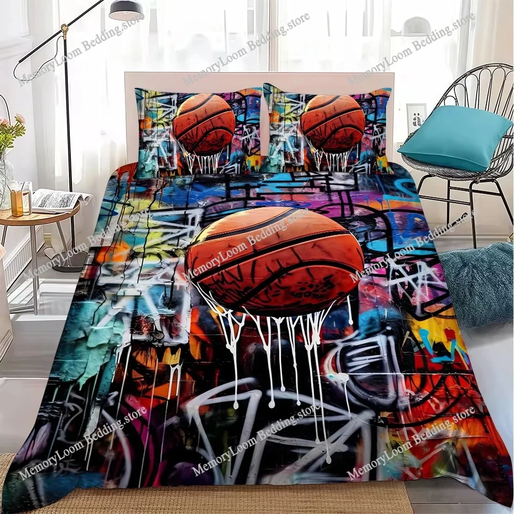 

Personalized Basketball Art Duvet Cover Set Home Style Bedding Soft Laundry Cotton Bed Student Dormitory Gift Home Textile