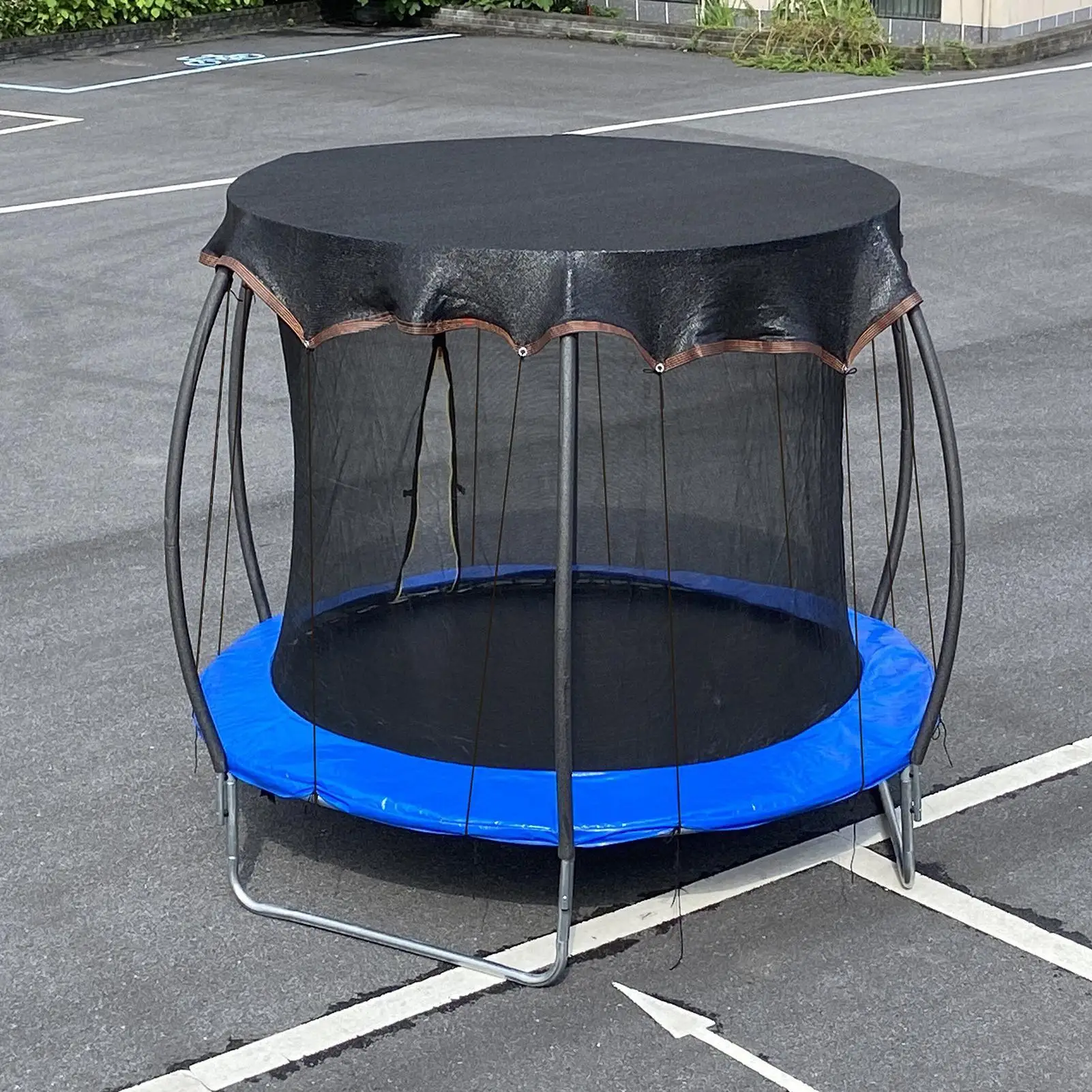 Trampolín sombra trampolín tela protección UV red resistente a la intemperie diseño malla lona deportes al aire libre accesorios para césped