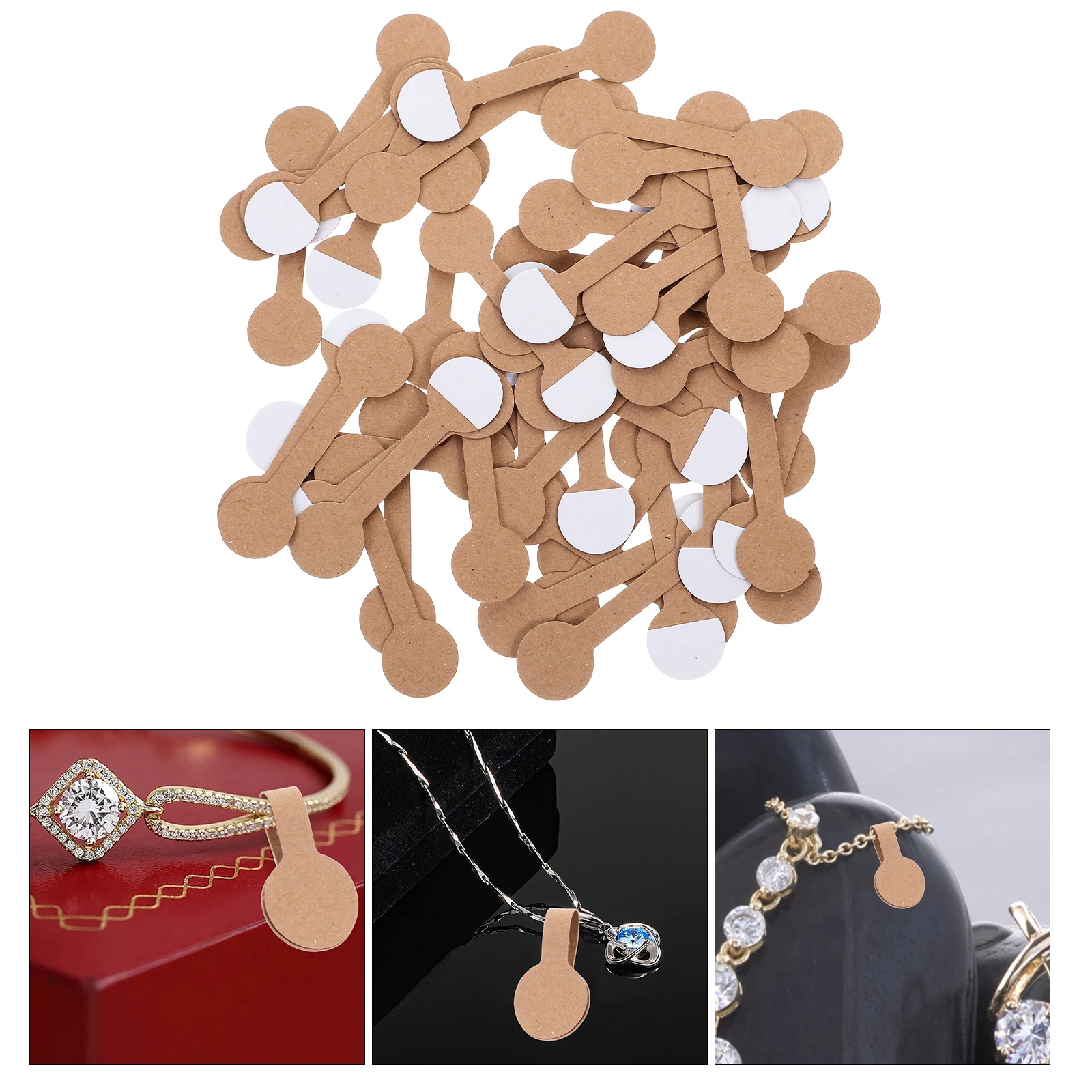 

100 pcs Blank Label Paper Adhesive Display Tags for Jewelry Clothes Shoes Stationery Pricing Tags Kraft Paper Smooth Writing
