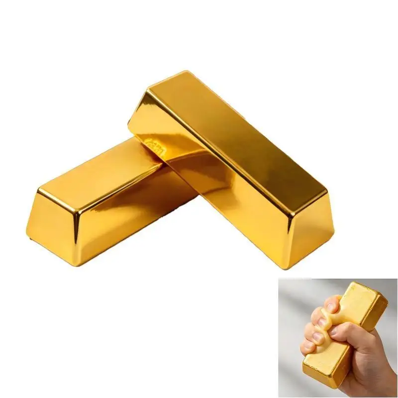 Simulate Gold Brick Squeeze Slow Rising Stress Relief Toy Realistic Gold Bar Anti-Anxiety Fidget Toy Party Favors
