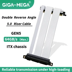 PCIE 5.0 riser cable | RTX5090 RTX5080 RX8900 gpu Ready | PCIE 5.0x16 128GB/s Speed | PCIE 4.0 compatible | designed for ITX