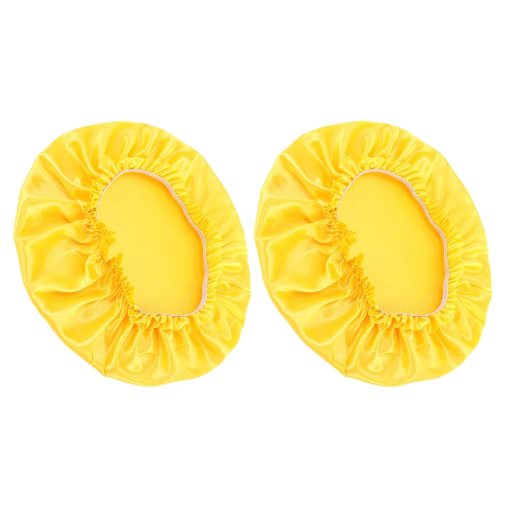 

2 Pcs Silk Night Hat Shower Caps Sleeping Satin Bonnet Yellow Bonnets for Women