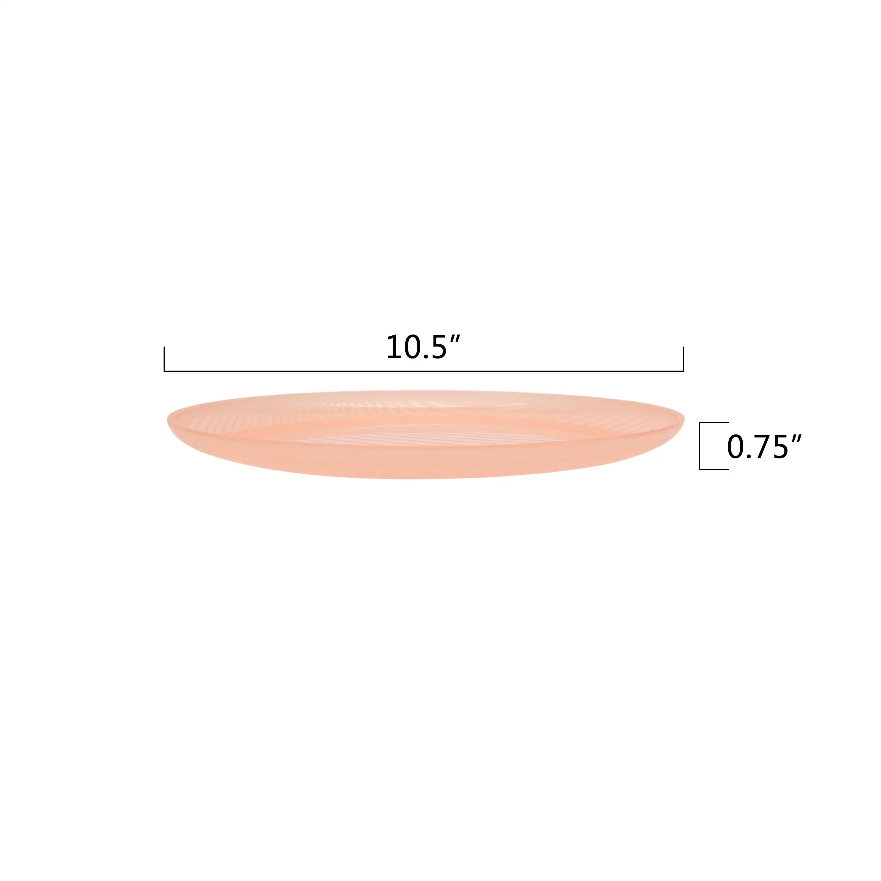 Pink Round Plastic Swirl Pattern Plate, 10.5 inch
