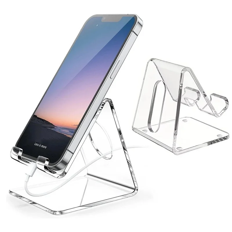 Soporte acrílico transparente para teléfono, soporte portátil de escritorio para teléfono inteligente, soporte Universal para tableta, para iPhone, Huawei, iPad, Oppo, Realme