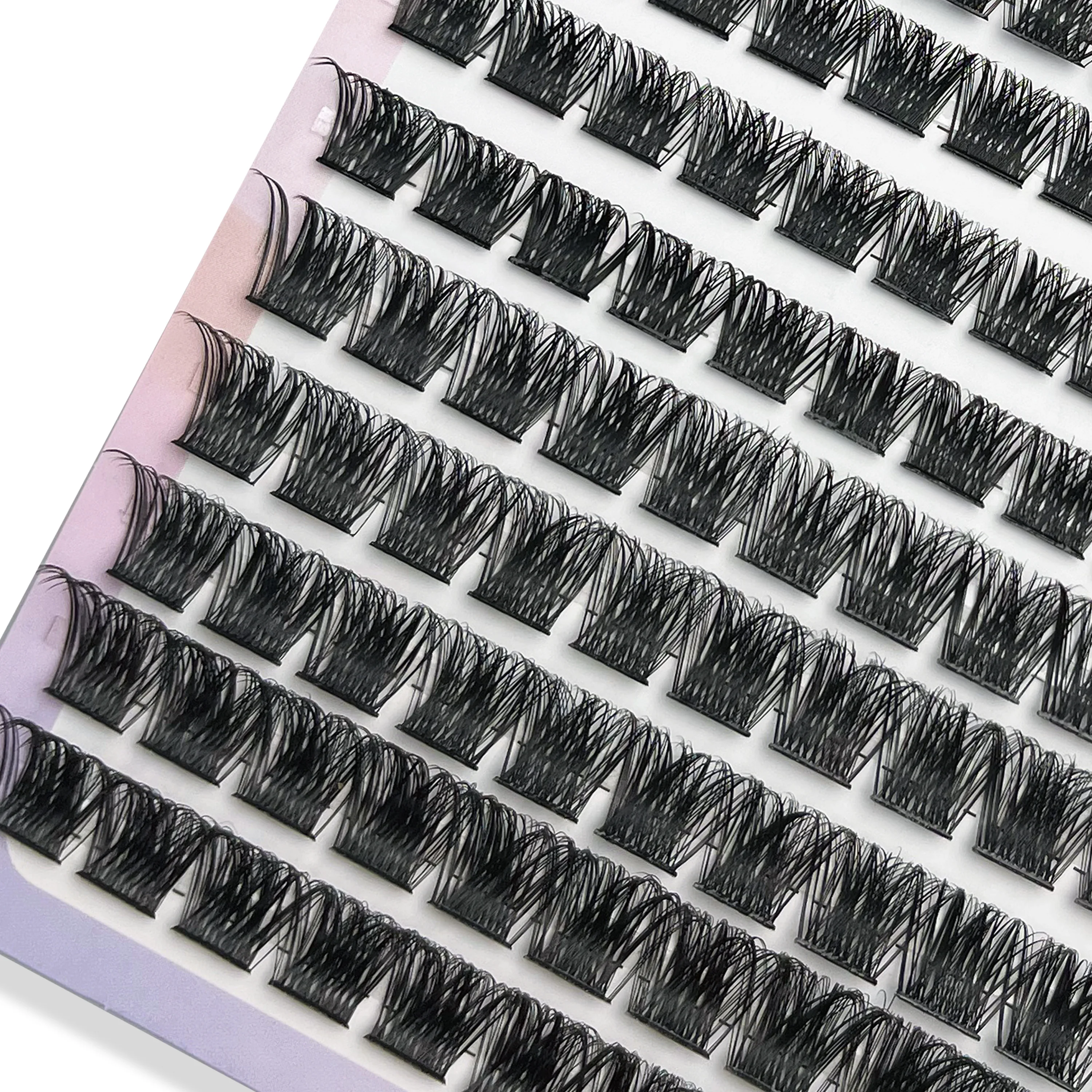 120pcs Cluster Individual Eyelash Natural Russian Volume 8-16mm Mixed DIY Eyelash Extension Lightweight Fluffy Lash Makeup Tool