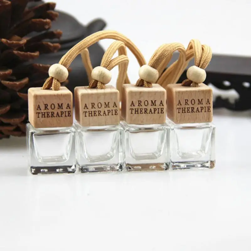 Hanging Car Diffuser Bottle Refillable Clear Car Scent Diffuser Hanging Glass Car Perfume Bottle Empty Car Hanging Fragrance Air