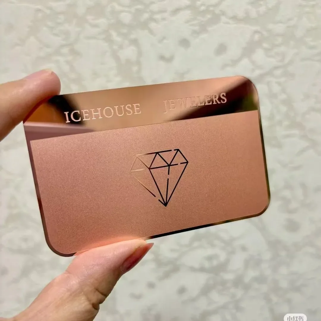 Metal Business Card Custom Membership Metal Card Corrosion Electroplating Wire Drawing Process Stainless Steel Material Card