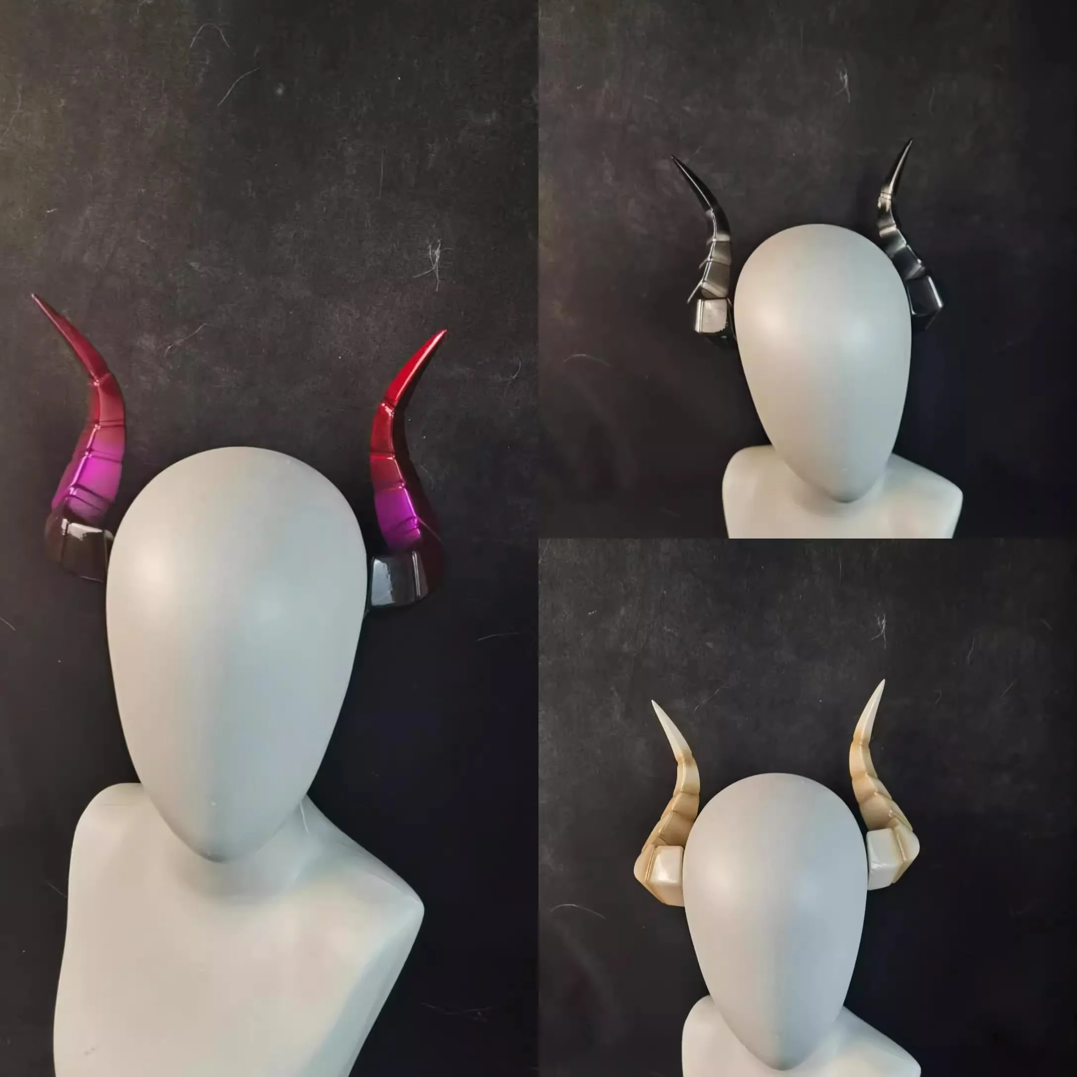1 Pair 17cm Cosplay Costume Accessories Devil Horn Hair Clips Party Supplies Gothic Devil Horns Ghost Hairpin Accessories