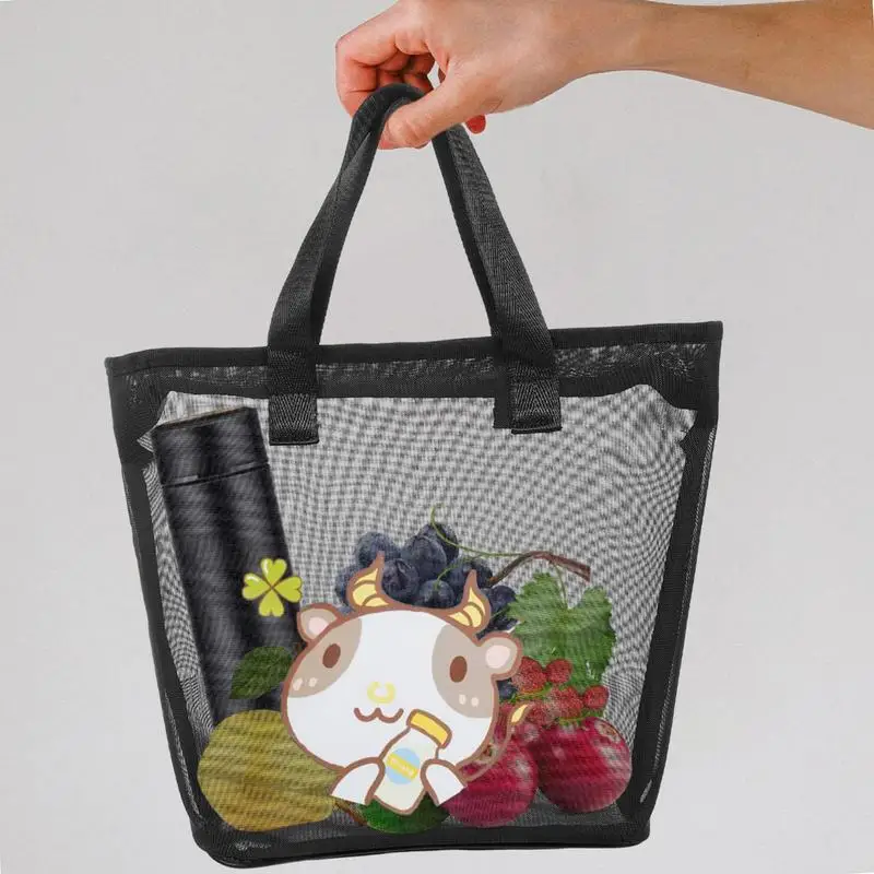 Fashion Women Summer Beach Bag Casual Mesh Tote Bag Backpack Makeup Bag Portable Beach Storage Bag Crossbody Single Shoulder Bag