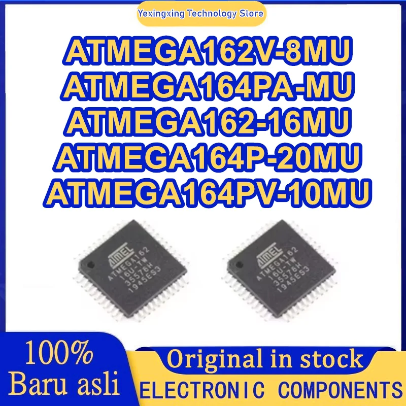 ATMEGA162-16MU ATMEGA162V-8MU ATMEGA164P-20MU ATMEGA164PA-MU ATMEGA164PV-10MU ATMEGA162 ATMEGA164 ATMEGA IC MCU Chip QFN-44