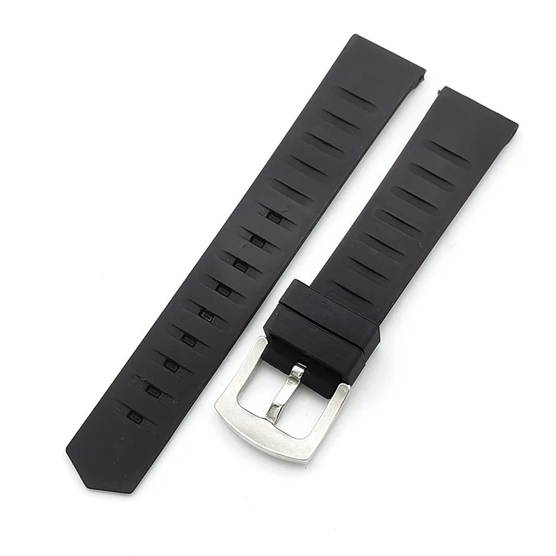 Generic 18mm 20mm 22mm 24mm Soft Silicone Watchband for Men Women Sport Diving Smart Watch Strap Wrist Bracelet Belts Black