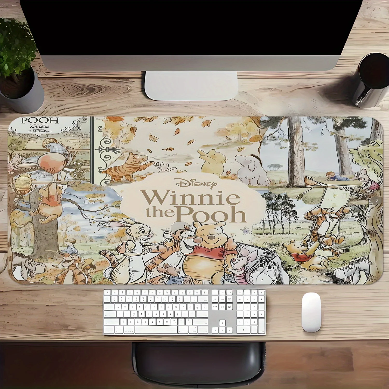 

Бренд Disney, 1 шт., коврик для мыши, Пух, большой противоскользящий коврик для игровой клавиатуры, подходит для офиса, стола, студии, рабочей станции, комфорта M