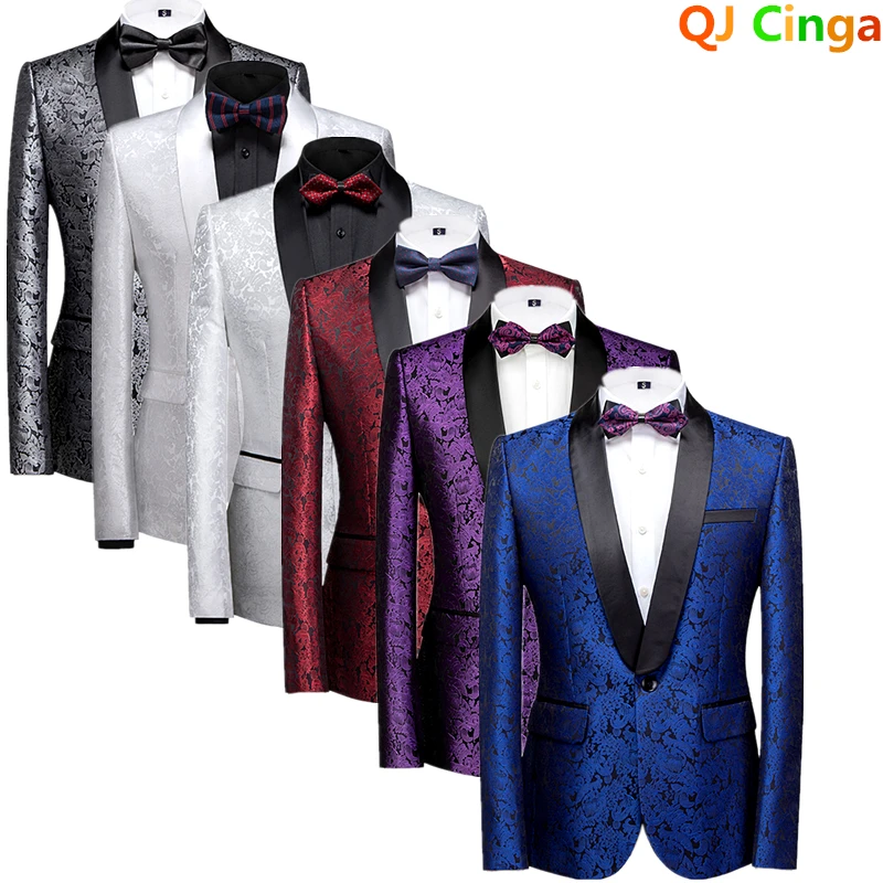 Men\' Skinny Terno Masculino Formal Slim Fit Tuxedo Prom Suit / Men Groom Wedding Blazers Jacket, Asian Size Dress Coat