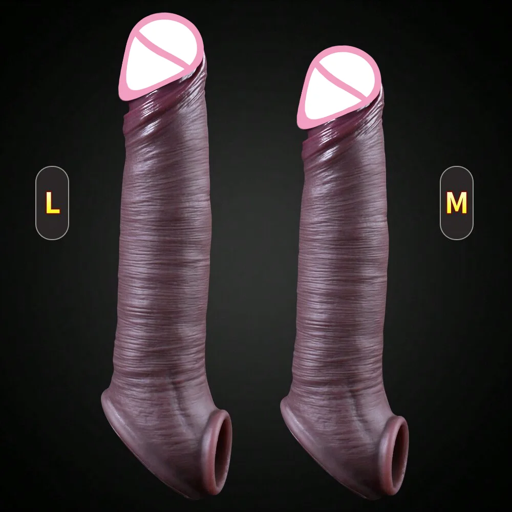 Realistic Reusable Silicone Penis Sleeve for Men