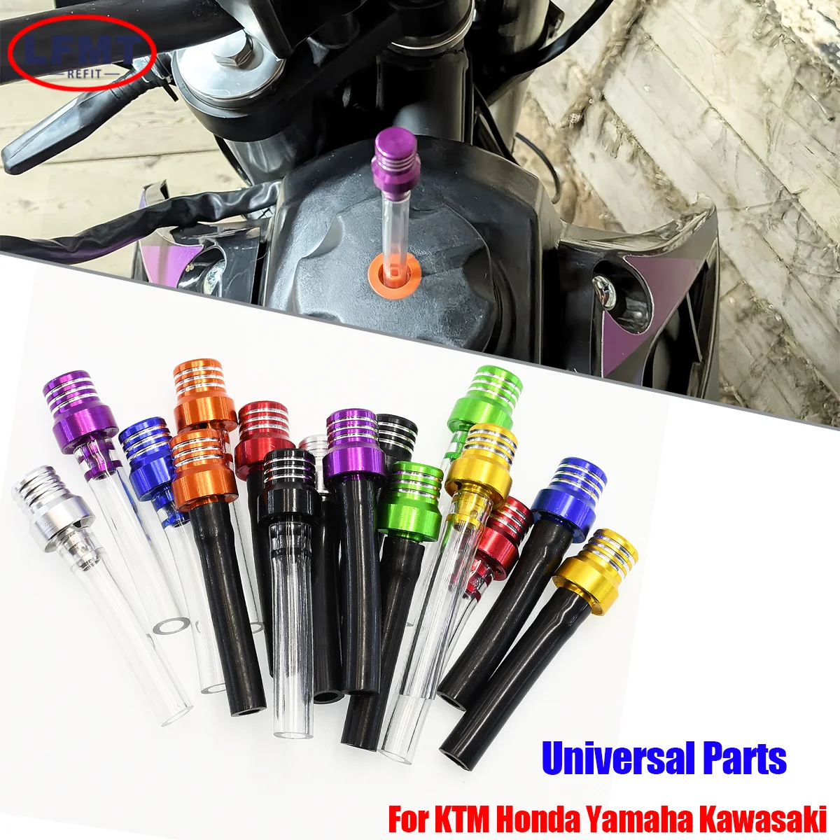 For KTM Honda EXC Yanmaha YZ KAWASAKI Zongshen SUZUKI ATV 4wd XCF Motocross Universal Gas Fuel Cap Valve Vent Breather Hose Tube