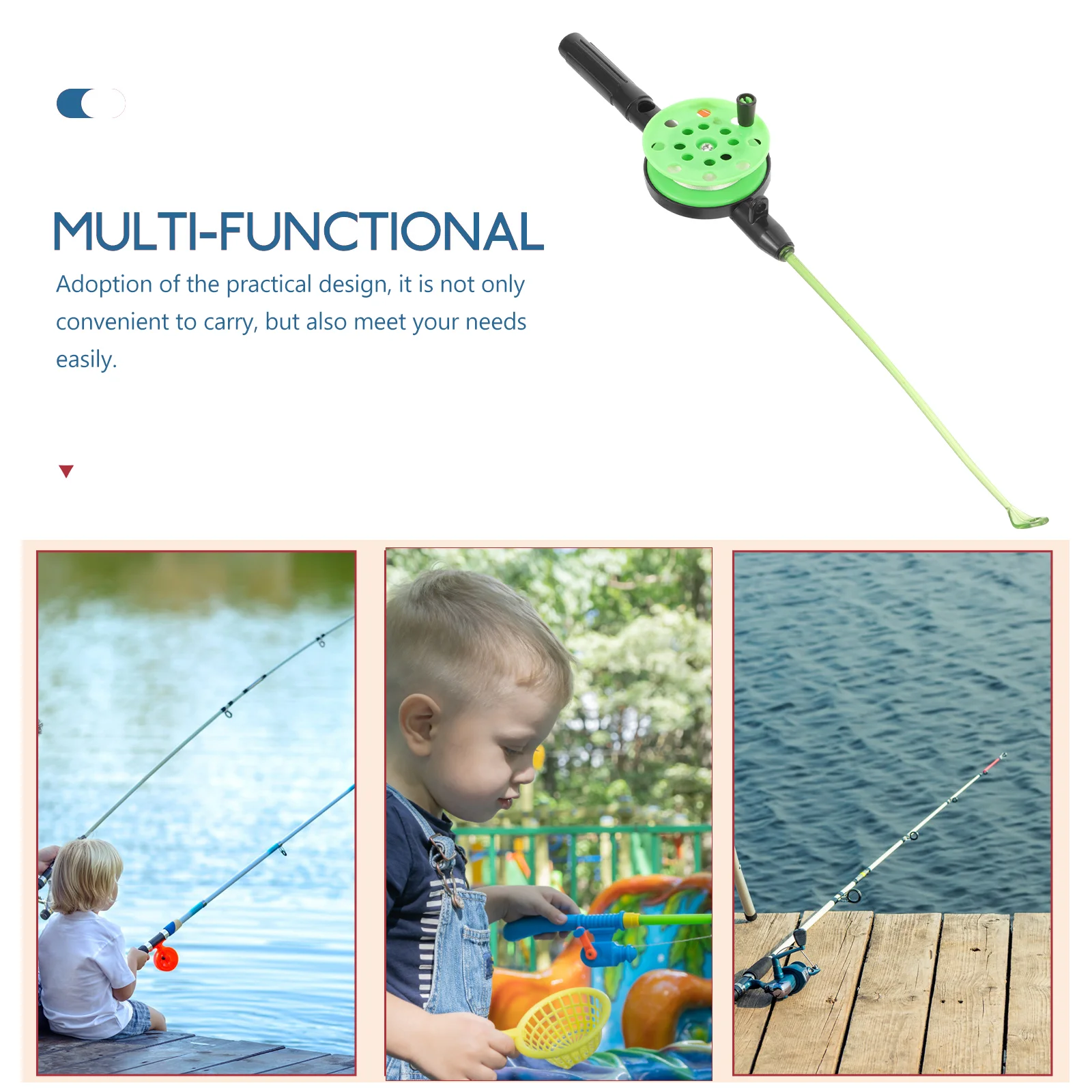 Children's Fishing Rod Complete Set of Ice Winter Shrimp Street Stall Toy (with Line) Mini Poles Travel Kids Abs Accessory