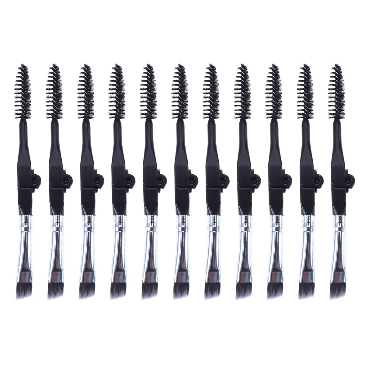 

10Pcs Beauty Brush for Eyebrow Soft Bristle Dual Ended Eyebrow Lash Comb Ideal Gift for Women Ladies Makeup Enthusiasts Black