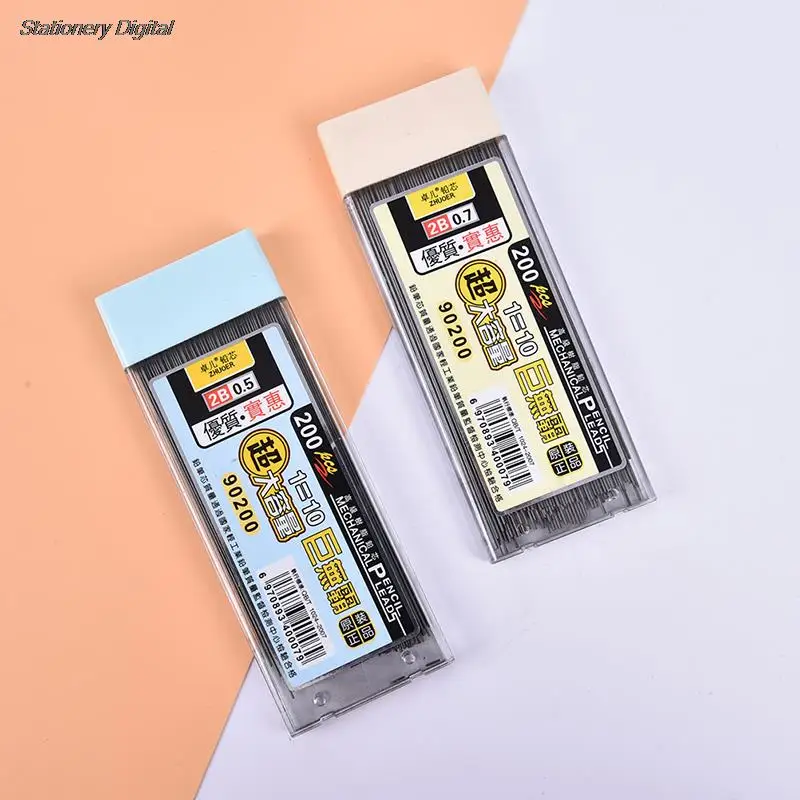 200 sztuk/pudło grafitowy przewód 2B plastikowy do napełniania ołówek automatyczny automatyczny zamiennik rysik do ołówka 0.5,0.7 promocja