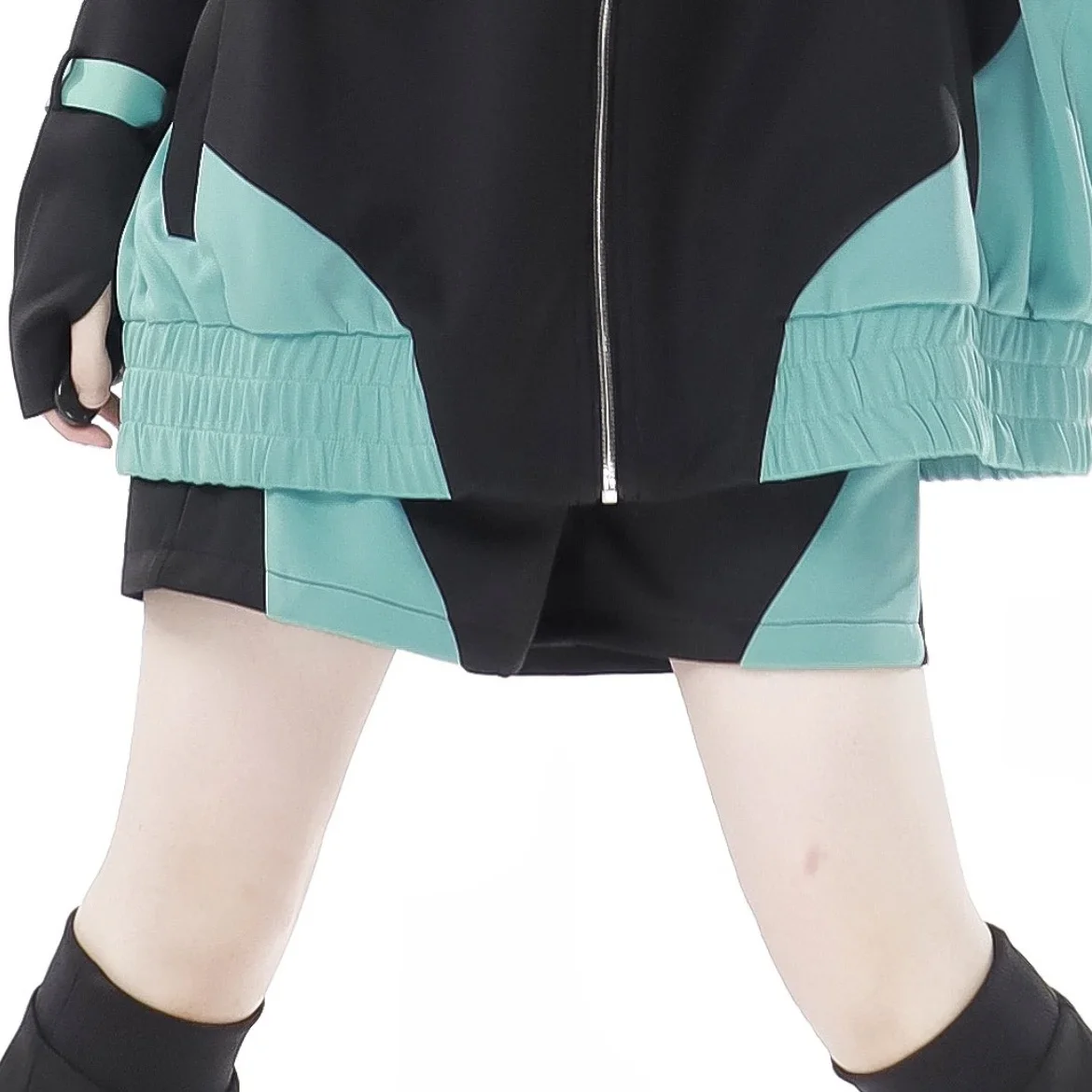 Japanese Style Mine Sportswear Green Black Orange Black Overcoat 2024 Spring New Original Y2K Loose Leg Warmer Shorts Full Set