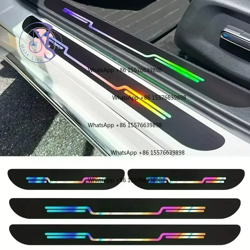 4Pcs Anti-Scratch Door Sill Protector Strip, Auto Exterior Accessories