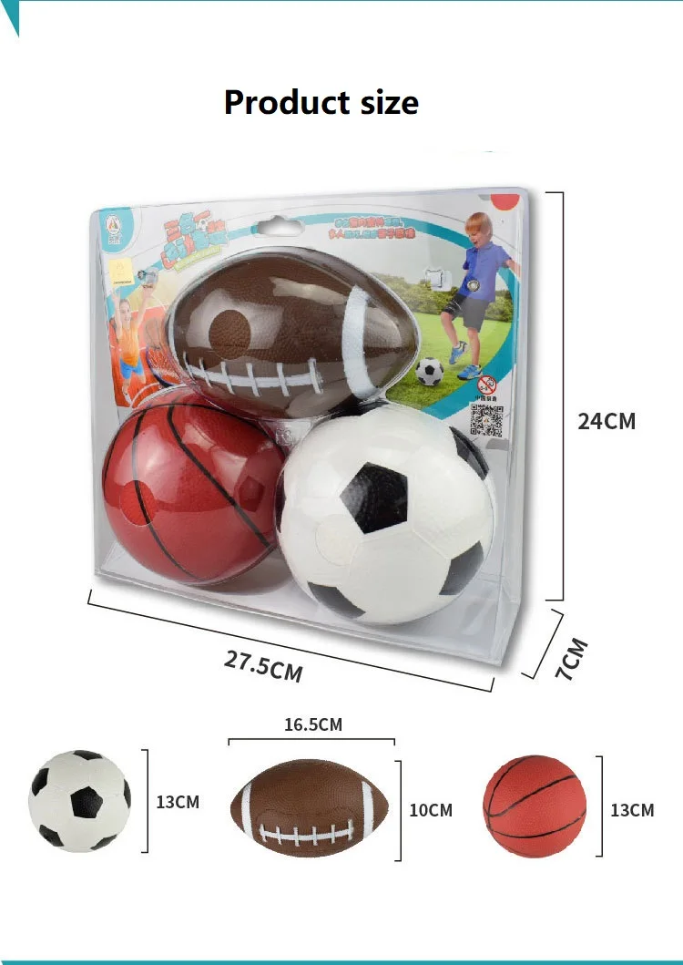 Jouet trois en un en PVC pour enfants, ballon de Football, basket-Ball, Rugby, intérieur et extérieur, jouet interactif Parent-enfant, Train de Coordination corporelle
