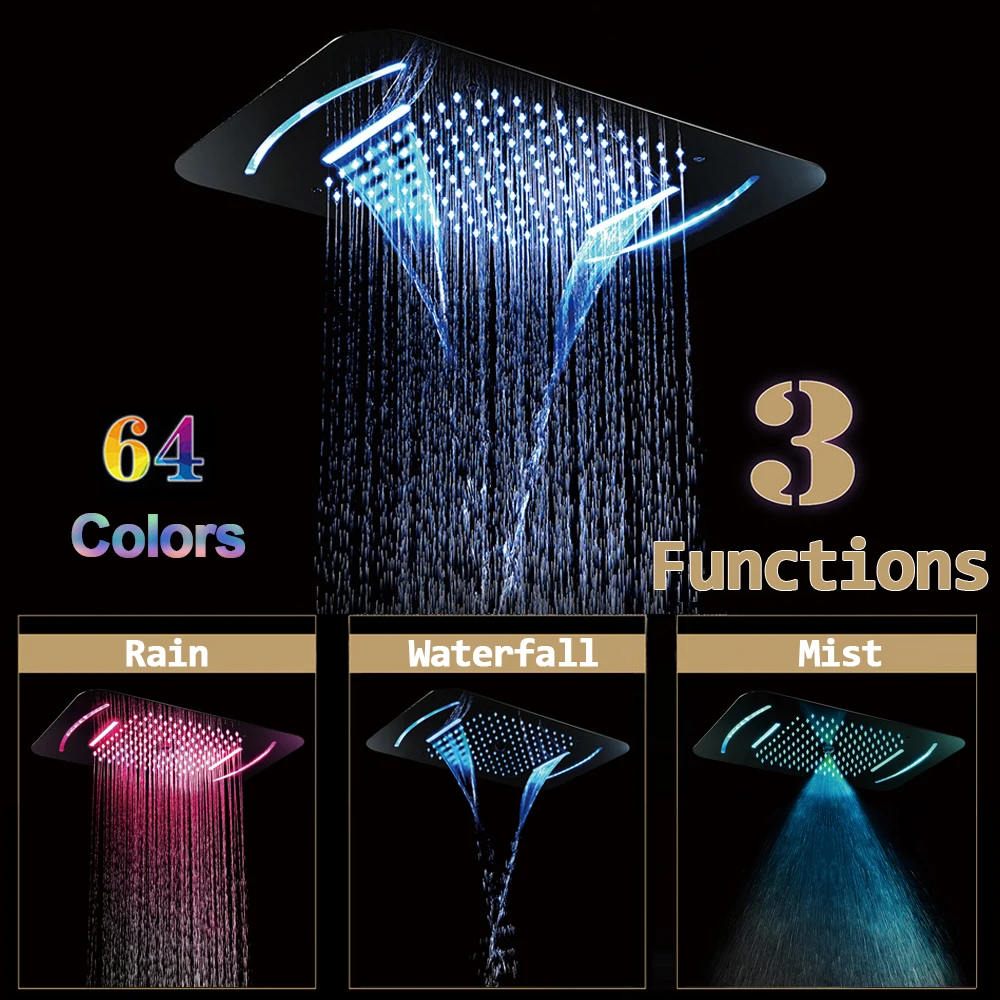 Imagem -04 - Boenn-household Led Shower Conjunto System Torneiras do Chuveiro do Banheiro Válvula Termostática Mixer Tap Escondido Teto Chuva Chuveiros m