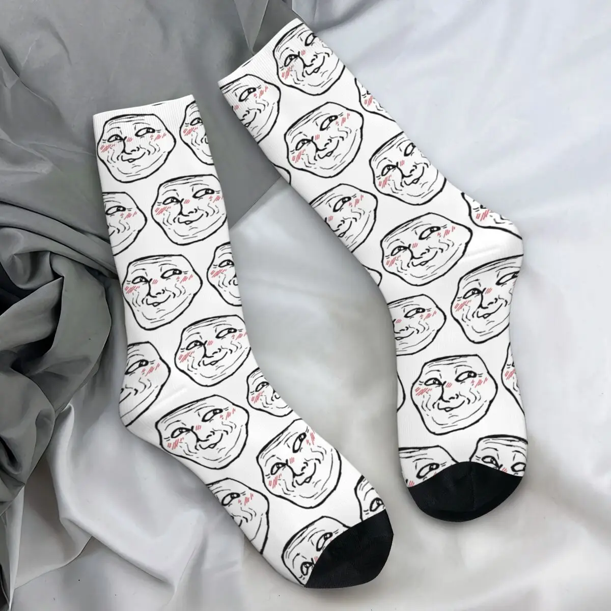 زوجين الجوارب أنيمي Wojak Soyjak مضحك ميمي الوجه جوارب الخريف الترفيه الجوارب المريحة المطبوعة سكيت عدم الانزلاق الجوارب
