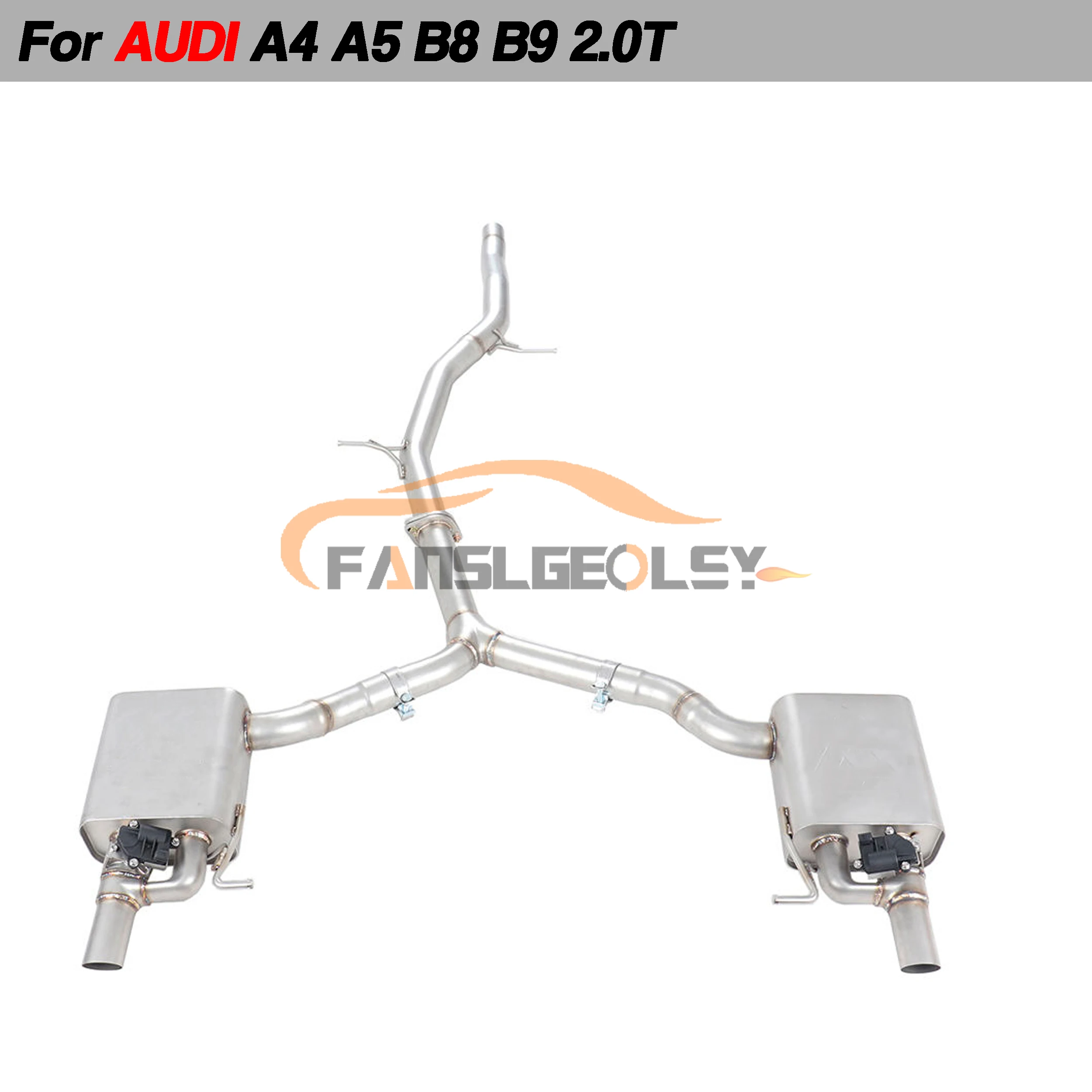 

For Audi A4 A5 B9 2.0T Steel Catback Performance Exhaust System Valve With Muffler Pipes Tuning exhaust assembly