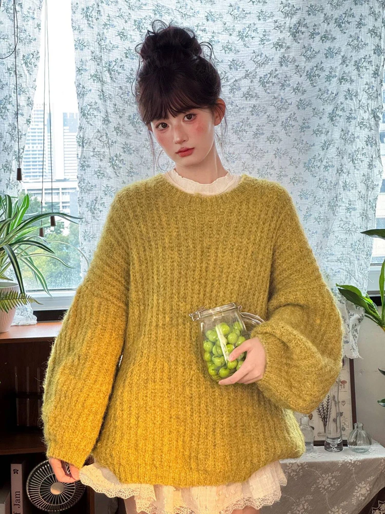 

Autumn Winter New Style Lazy Girl Soft Style Sweater Photography Studio Korean System Photography Clothes Female Fashion