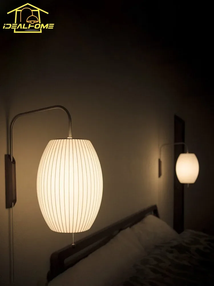 Italian Design Minimalist Atmosphere Silk Wall Lamp LED E27 Flying Saucer Wall Mounted Home Decor Bedroom Bedside Study Aisle view 4