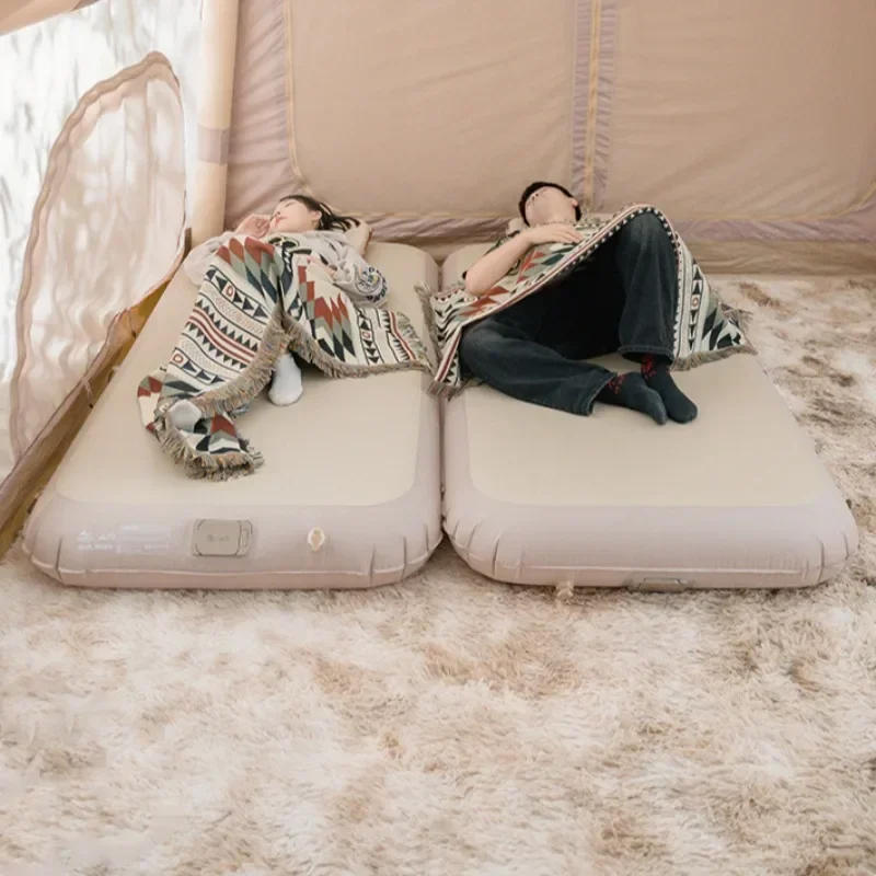

Patchwork Quilted Low Bed Automatic Inflation Air Mattresses Professional Outdoors Camping Adjustable Folding Air Mattresses