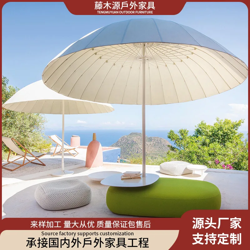 Villa Garden Terrace B & B Sales Department Creative Parasol Designer Semicircular Parasol