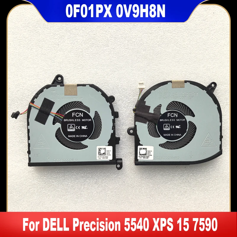 

0F01PX 0V9H8N New Original For DELL Precision 5540 XPS 15 7590 Laptop CPU Cooling Fan GPU Cooler Fan F01PX V9H8N