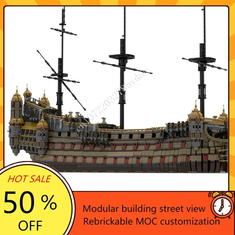 15684PCS MOC Medieval The Silent Mary Warship Custom Model Technical Set DIY Assembly Adults Puzzle Creative Toy Xmas Gift